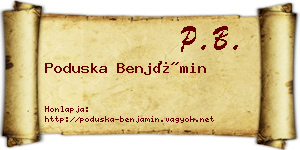 Poduska Benjámin névjegykártya